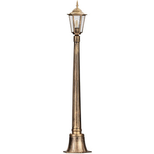 Tuinlamp – Lage Buitenlantaarn op Paal – 1 m Hoog – E27 – Patina