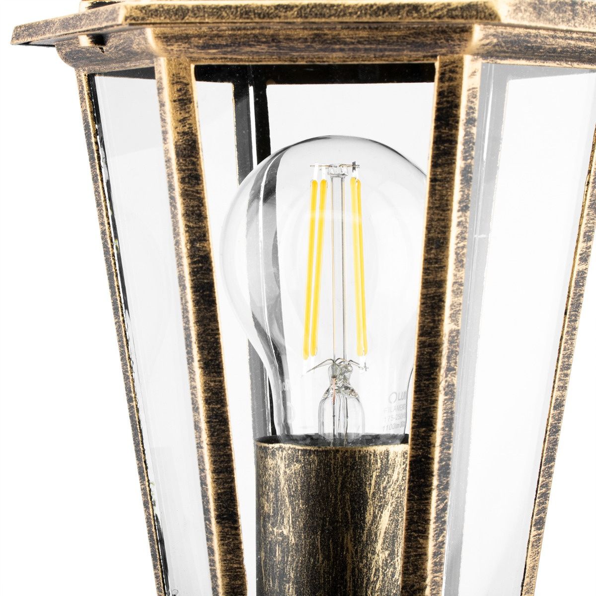 Tuinlamp – Lage Buitenlantaarn op Paal – 1 m Hoog – E27 – Patina