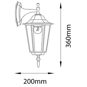 Buitenwandlamp Down – E27 Gevellantaarn in Patina Stijl