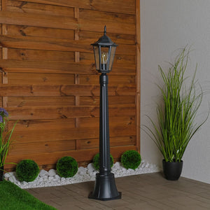 Tuinlantaarn – Buitenlamp op Paal – E27 – 1 m Hoog – Zwart