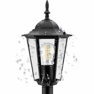 Tuinlantaarn – Buitenlamp op Paal – E27 – 1 m Hoog – Zwart