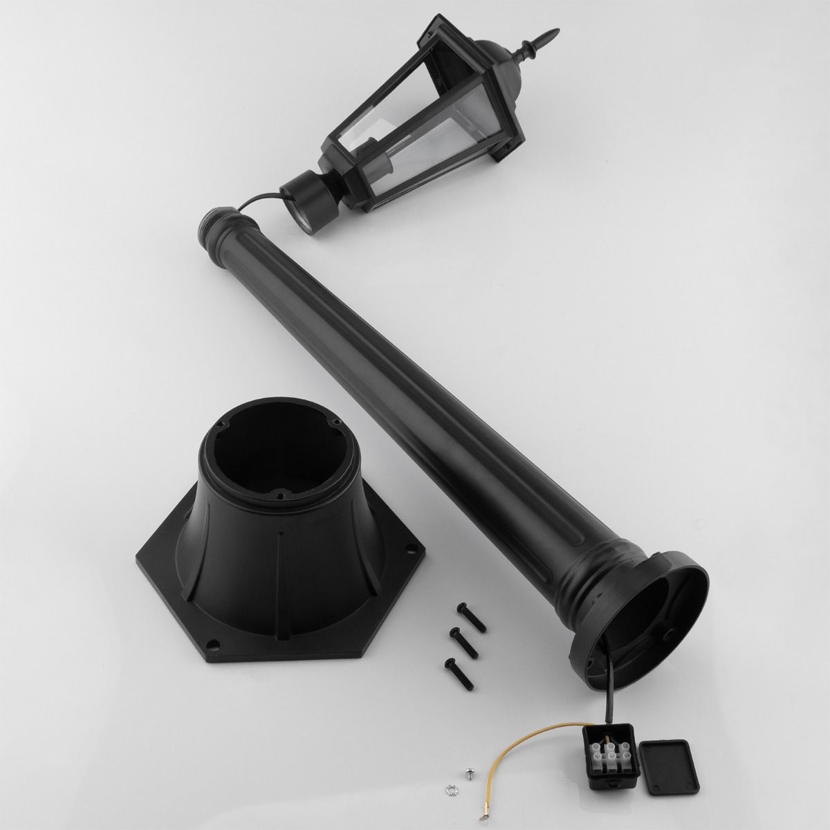 Tuinlantaarn – Buitenlamp op Paal – E27 – 1 m Hoog – Zwart
