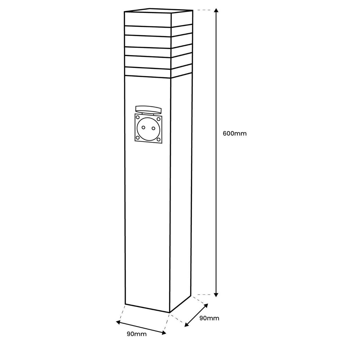 Tuinlamp - Staande Buitenlamp op Paal – 60 cm – E27 Fitting – LED-geschikt