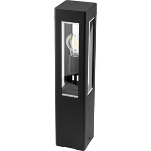 Buitenlamp Tuinpaal – Zwart Aluminium & Glas – 50cm – E27 Fitting – Staande Tuinverlichting