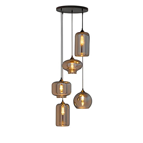 Glazen hanglamp voor de woonkamer