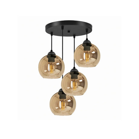 Hanglamp Amber 4-lichts industrieel voor eetkamer