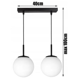 Hanglamp 2-lichts Zwart/Wit ‘Stellar’