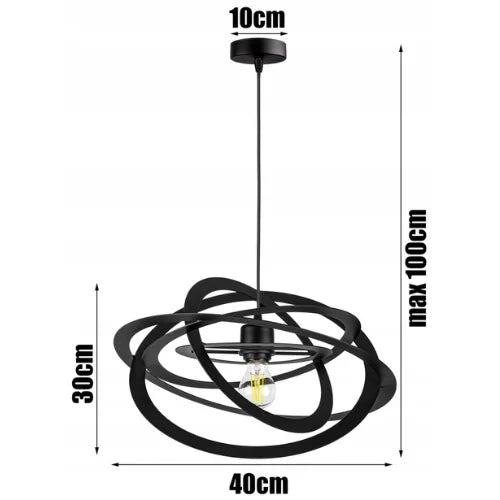 Hanglamp 1 lamps Zwart ‘Cirkel’